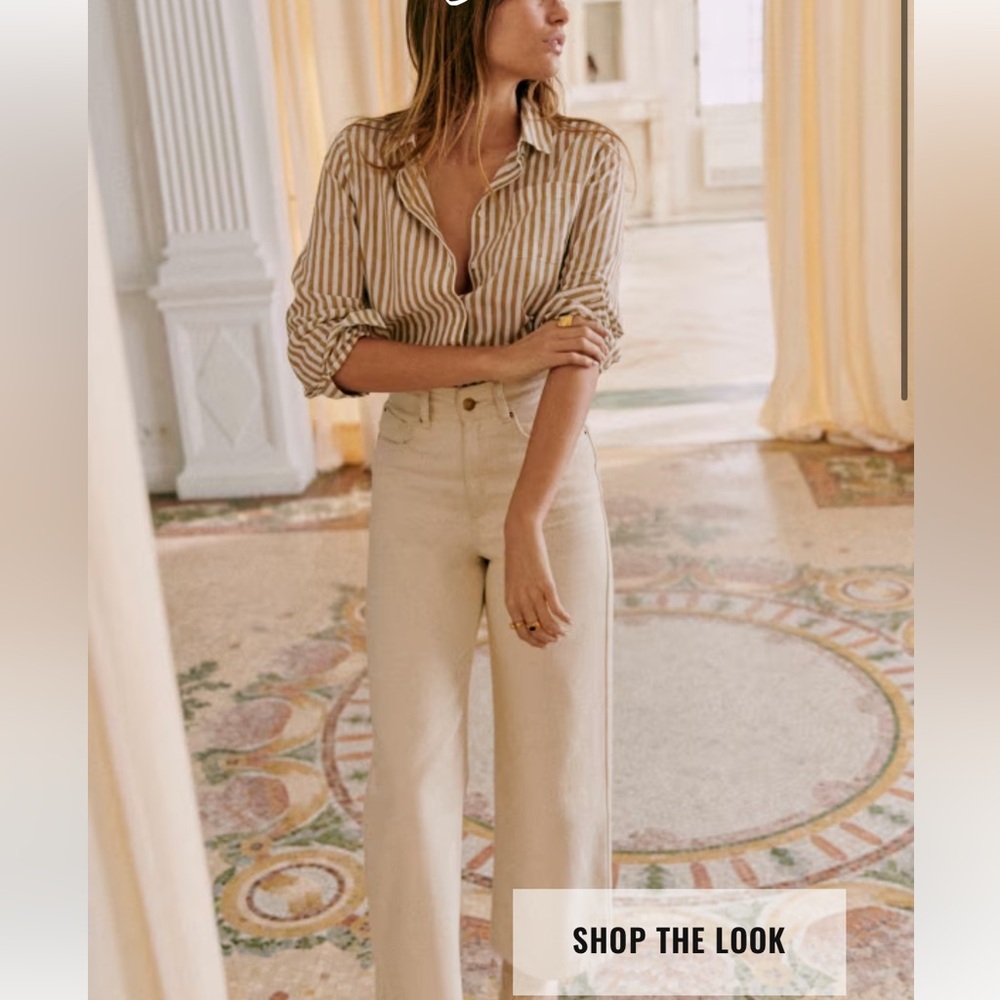 Sezane | Le Crop | Mottled Ecru | Organic Cotton